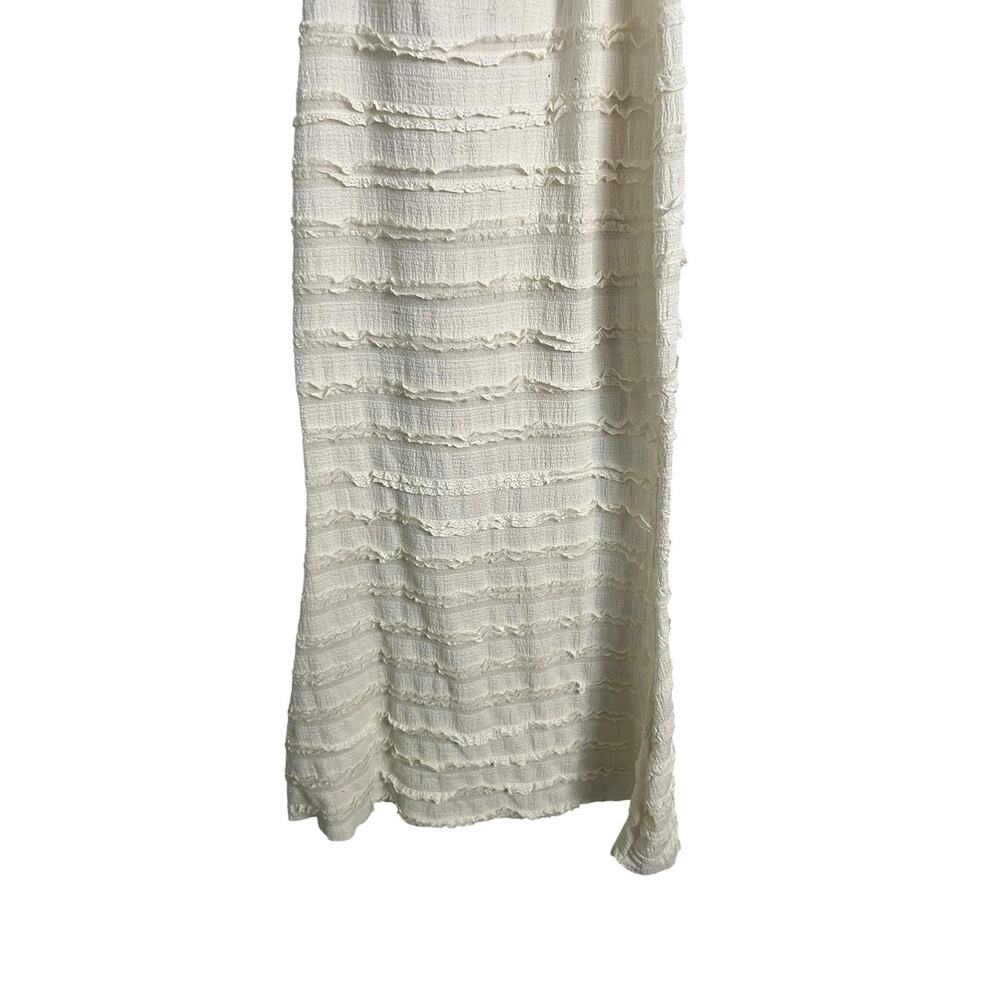 SheIn Maxi Sundress Womens Medium White Halter Ring Front Textured Boho Beach - Picture 3 of 6